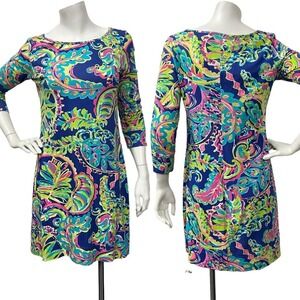 Lilly Pulitzer Women's Marlowe Toucan Play 3/4 Sleeve Pima Cotton Dress Size XS